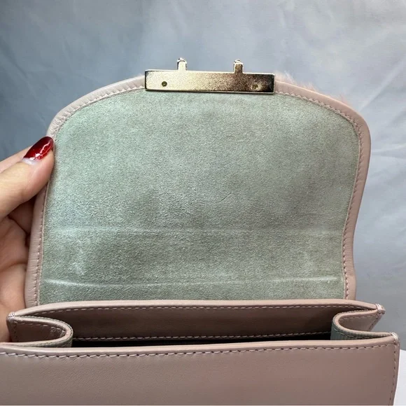 Furla Blush Faux Fur Crossbody Bag NWT Comes with Dust Bag